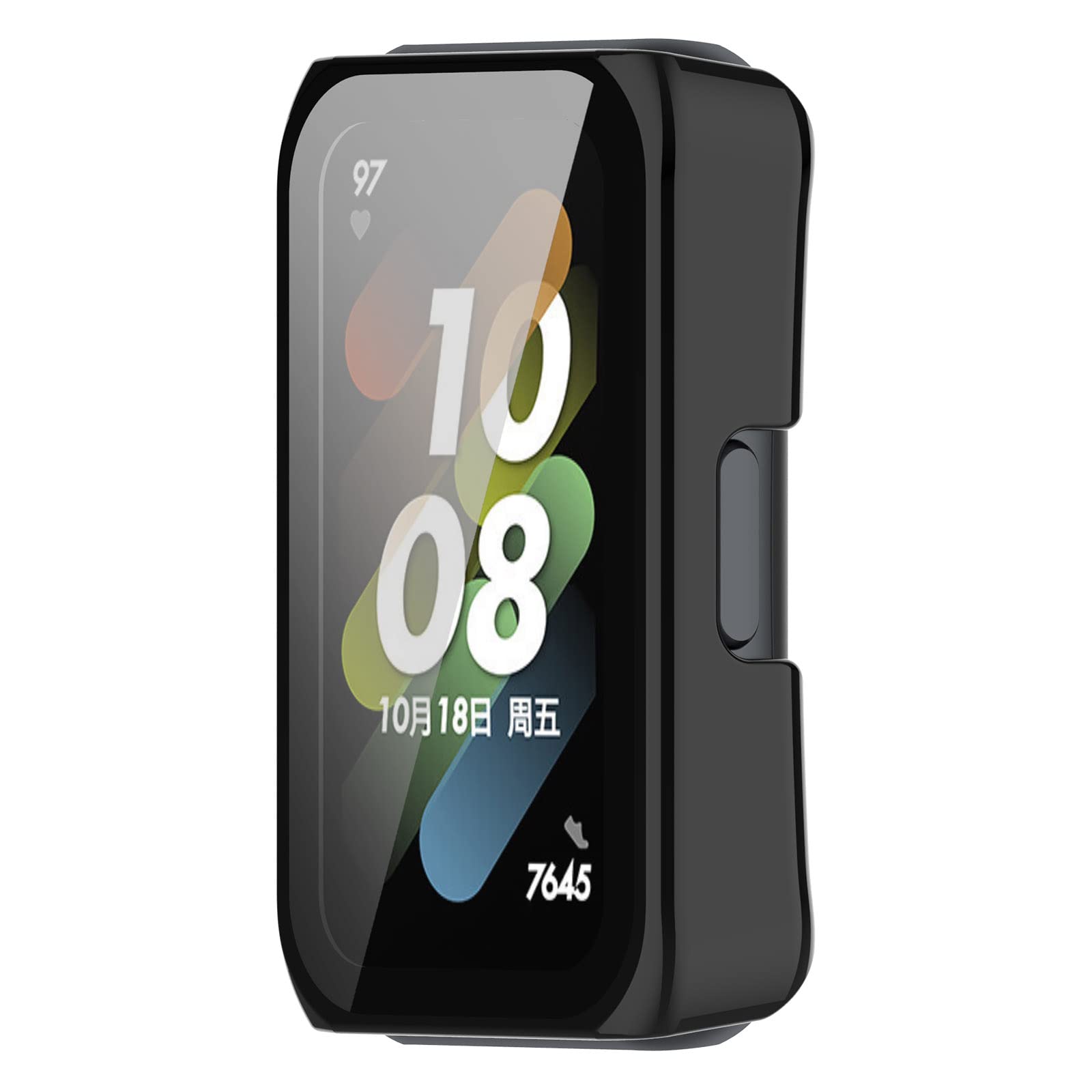 Fitturn Full Cover Case Compatible With Huawei Band 7/6/6Pro/Honor Band 7/6 Smart Watch Case Slim Screen Protector Case Tempered