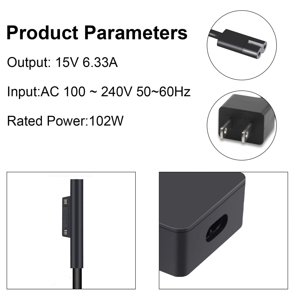 Surface Book 2 Charger,102W Power Supply for Microsoft Surface Book 2