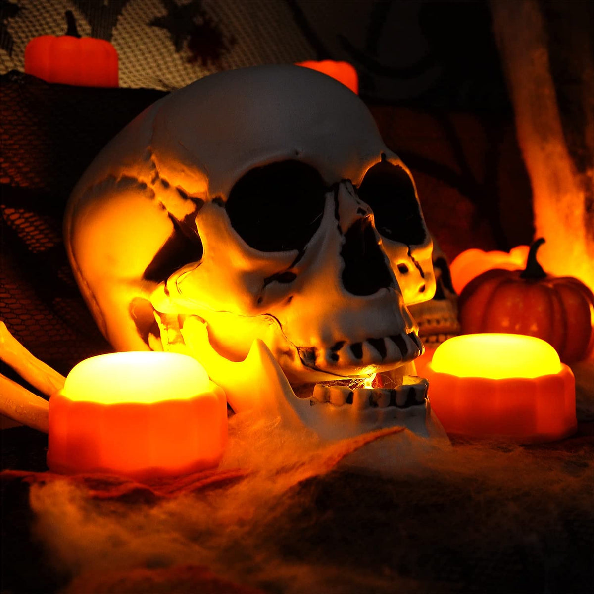 Homemory Halloween Bright LED Pumpkin Lights with Remote Control and ...