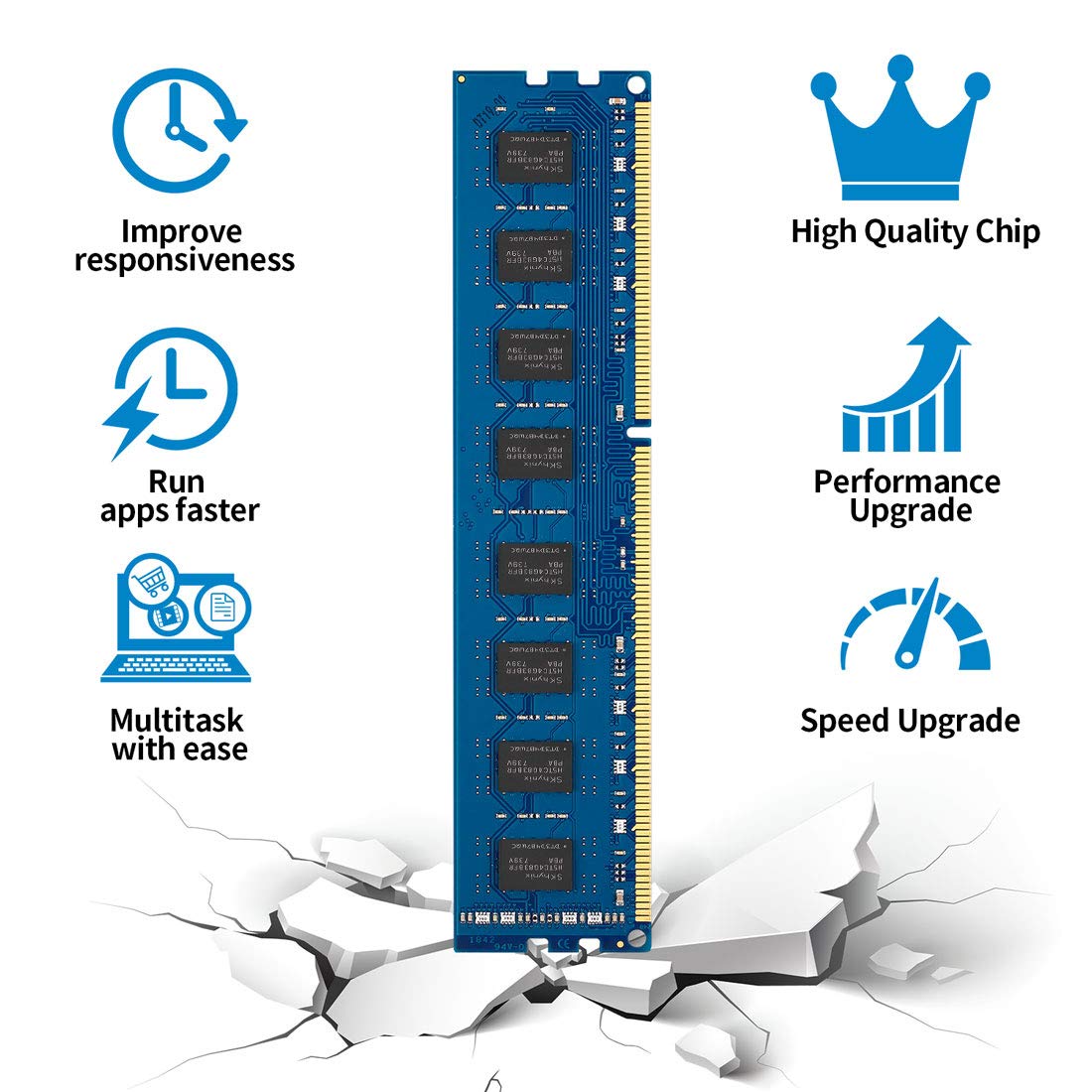 Motoeagle 16Gb (2X8Gb) Pc3 12800U Ddr3 1600 Udimm Ram 2Rx8 Dimm Ddr3 8Gb 1600Mhz Pc3 12800 Sdram 240 Pin 1.5V Cl11 Non Ecc Deskt