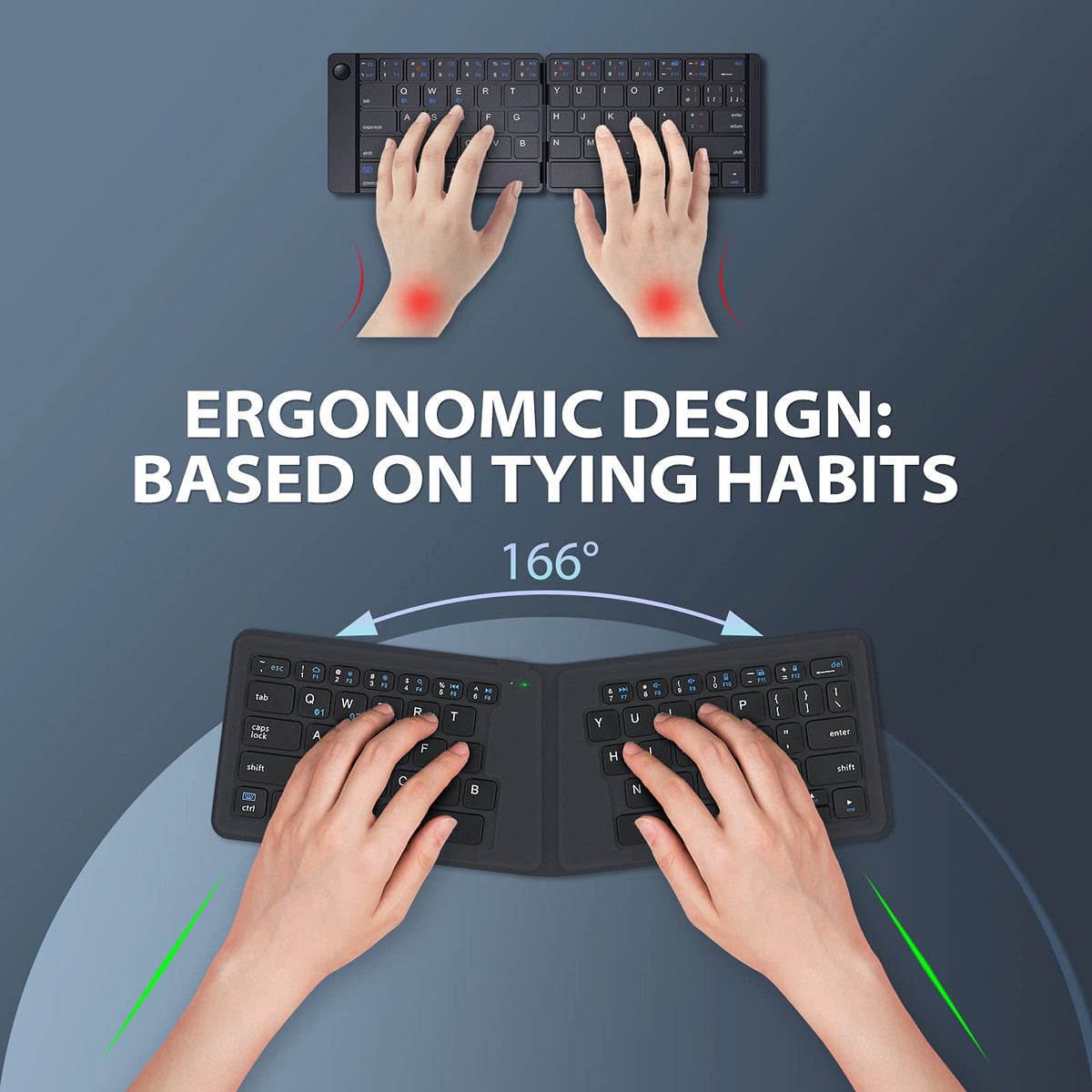 iClever BK06 Ergonomic Foldable Keyboard