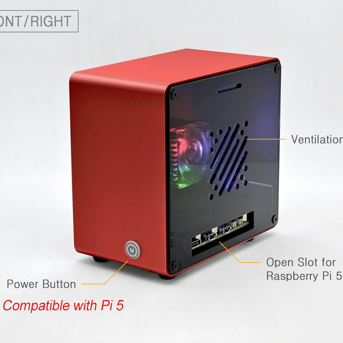 Electrocookie Raspberry Pi 5 Case, Aluminum Mini Tower Case With Cooli ...