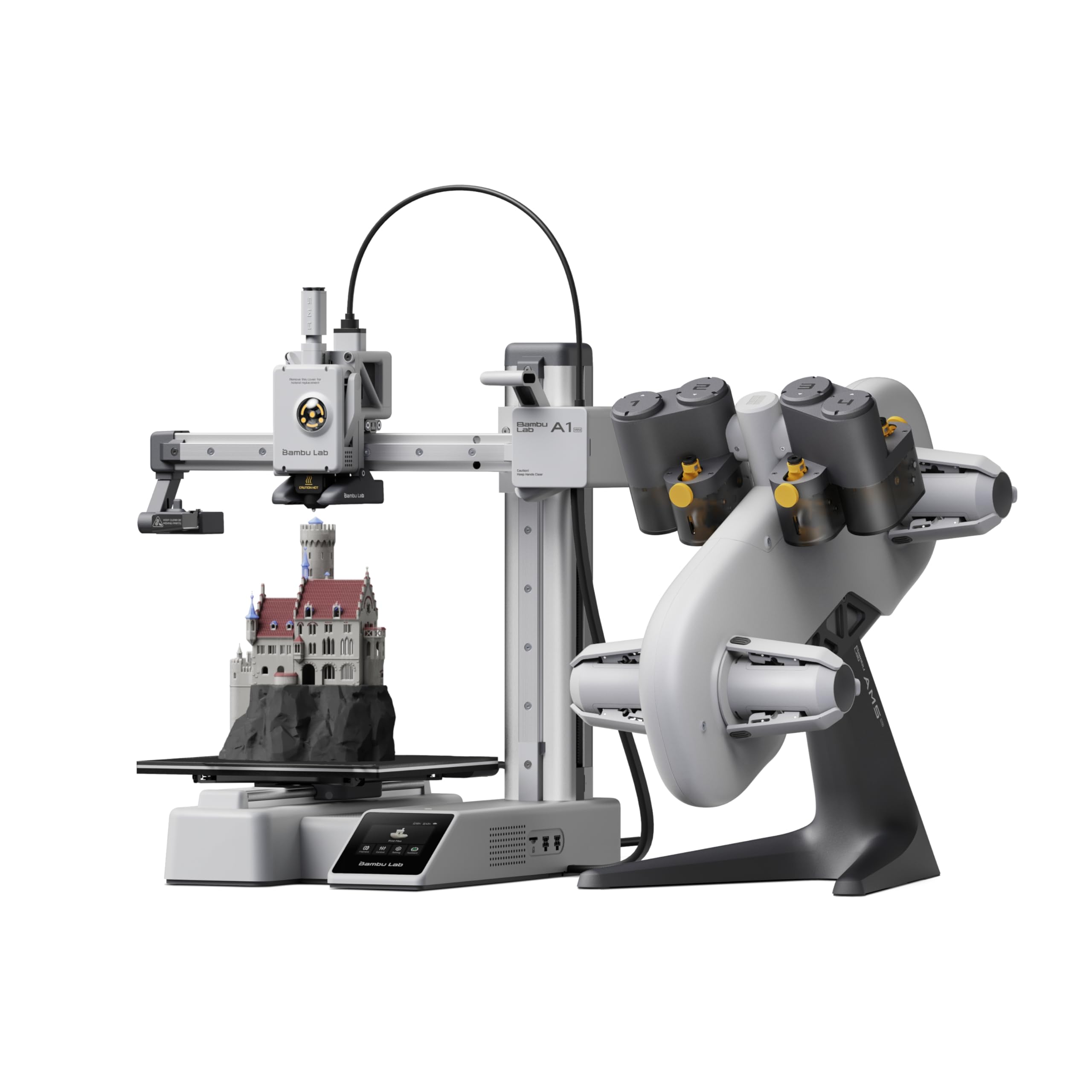 Bambu Lab A1 Mini Combo, A1 Mini 3D Printer And Ams Lite, Support Multi Color 3D Printing, High Speed & Precision, Full Auto Cal