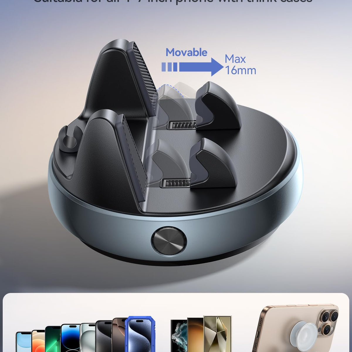 Joyroom Car Phone Holder, [Adjustable Spring Design] Dashboard Cell Ph ...