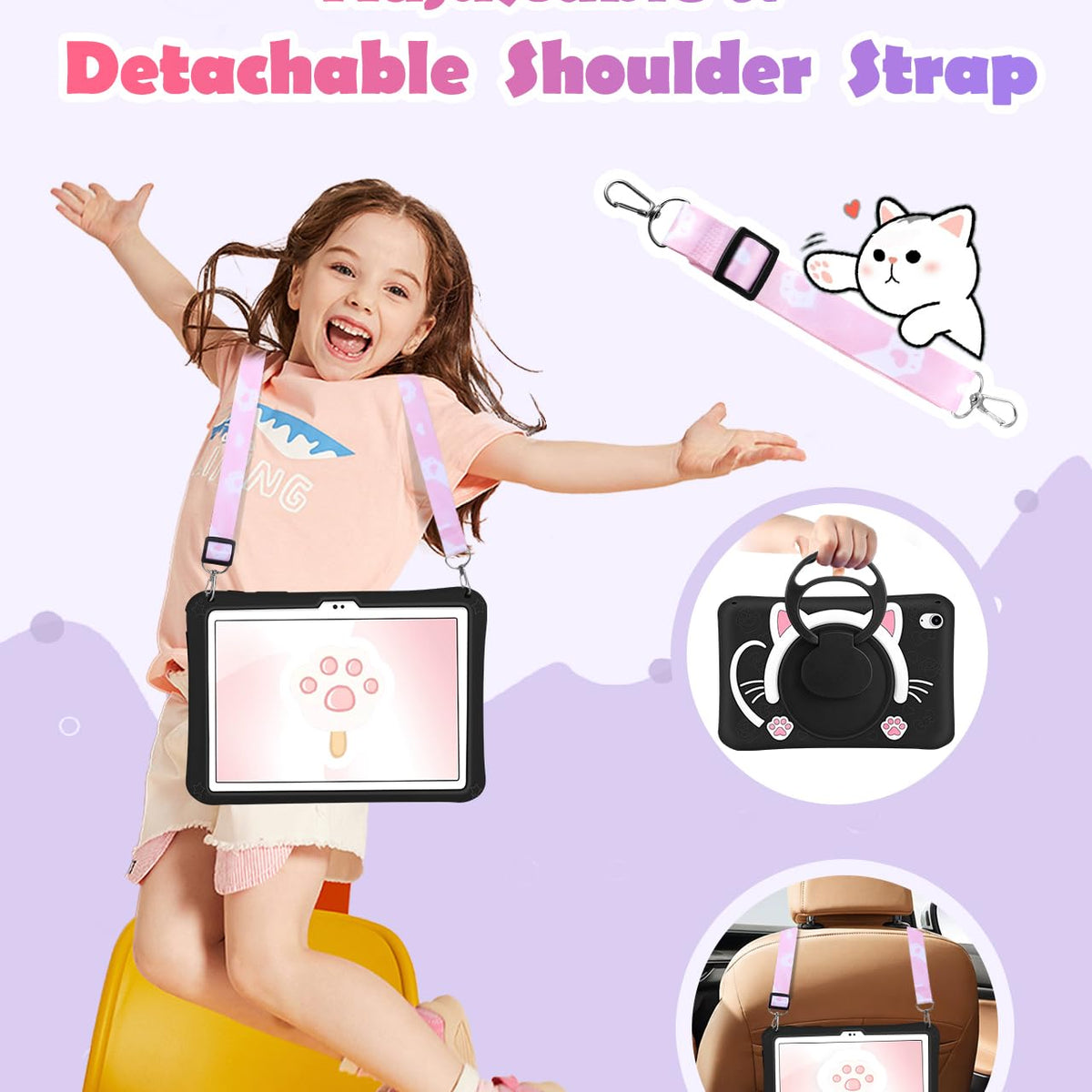Wazzasoft For Ipad 10Th Generation Case 10.9 Inch Girls Cute Black Cat ...