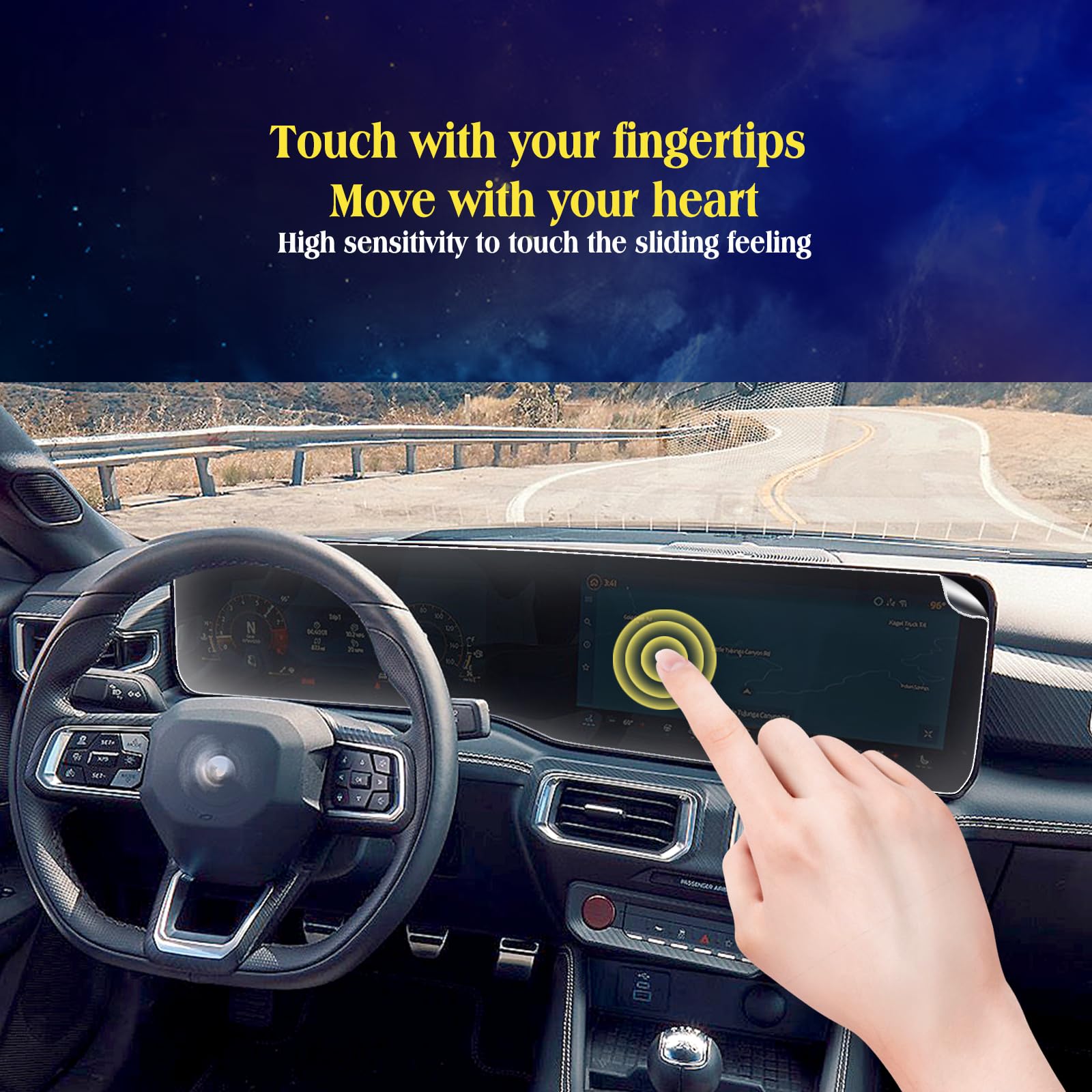 2Pack 2024 Mustang Compatible With 2026 2025 2024 Mustang Integrated Screen Protector 2024 Ford Mustang Dark Horse / Gt Premium