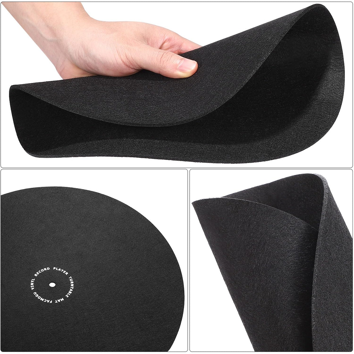 Facmogu 12 Inch Wool Turntable Slipmat, Anti Vibration Record Platter ...