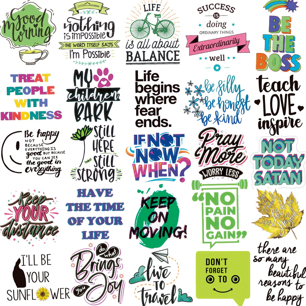 200Pcs Positive Motivational Words Stickers For Adults, Inspirational ...