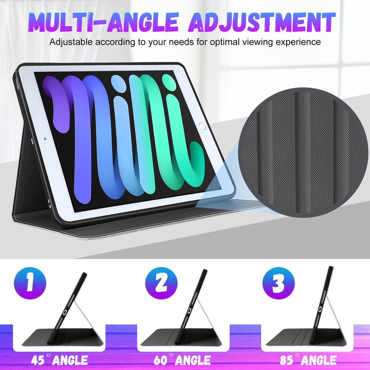 Custodia In Pelle PU + TPU Per IPad Mini 5/4/3/2/1, 7.9 Pollici, Con Supporto, Slot Per Carte E Funzione Di Sveglia Automatica, Design Libellula