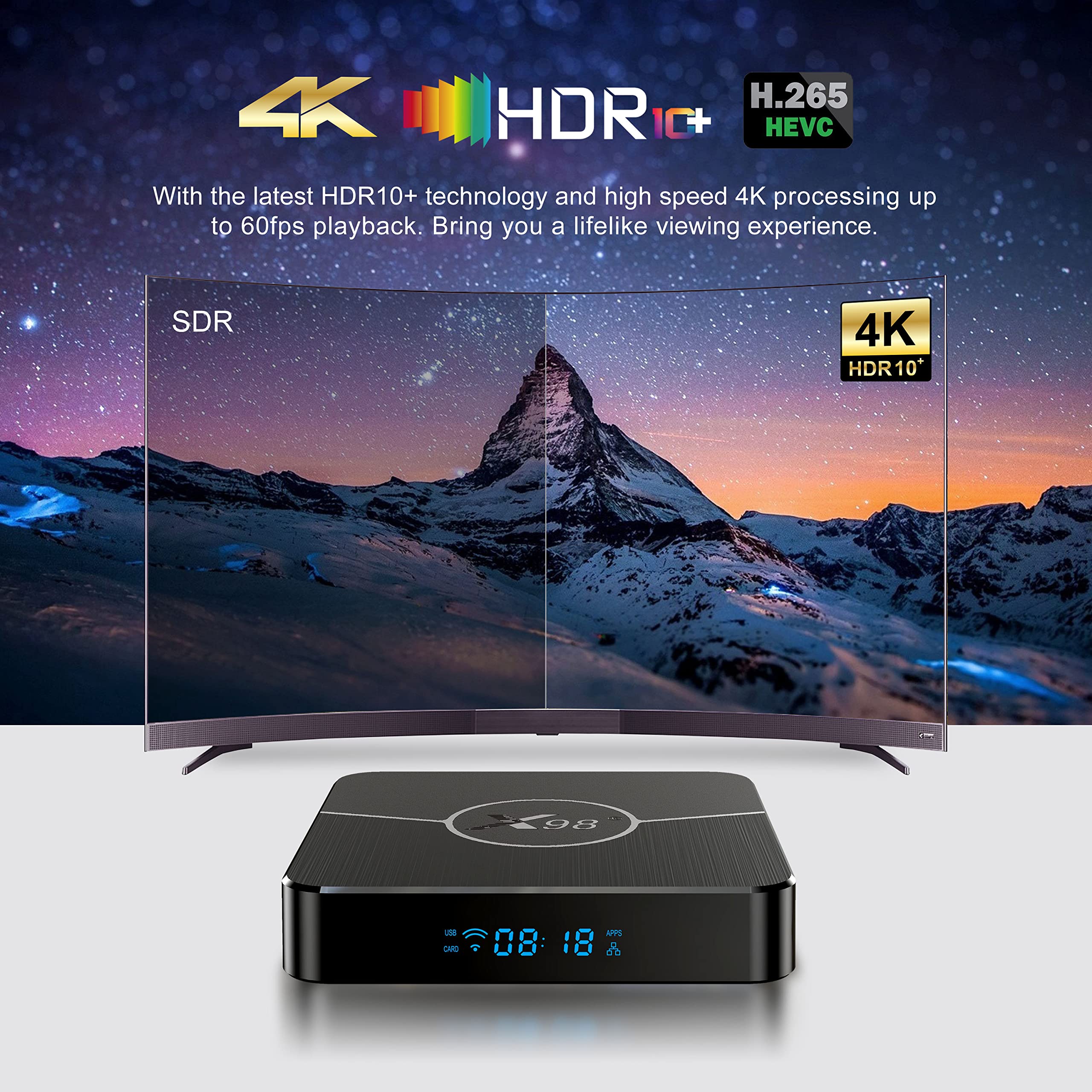 Android 11.0 Tv Box,X98 Plus Amlogic S905W2 Quad Core Ram 4Gb Rom 32Gb Dual Wifi 2.4G/5.8G Bt4.2 4K 6K Av1 Home Smart Media Play