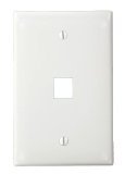 Leviton 41091 1Wn Quickport Midsize Wallplate, Single Gang, 1 Port, White