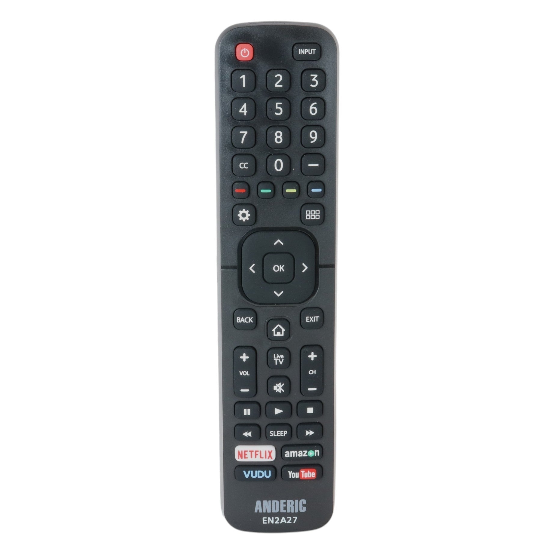 Anderic Substitute for Sharp EN2A27S Smart TV Remote Control [EN2A27]