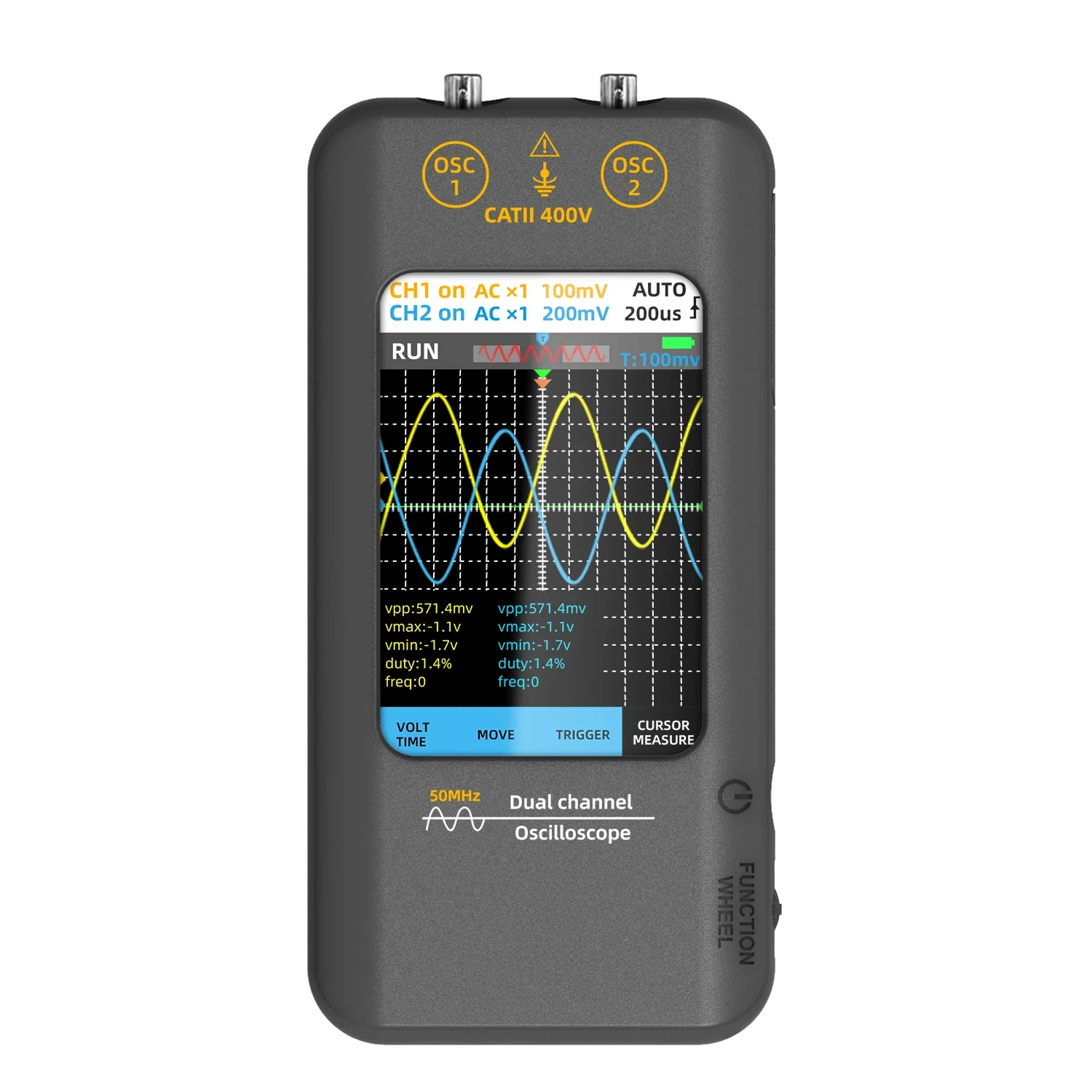 BSIDE O2 Dual Channel 50MHz Oscilloscope with Signal Generator