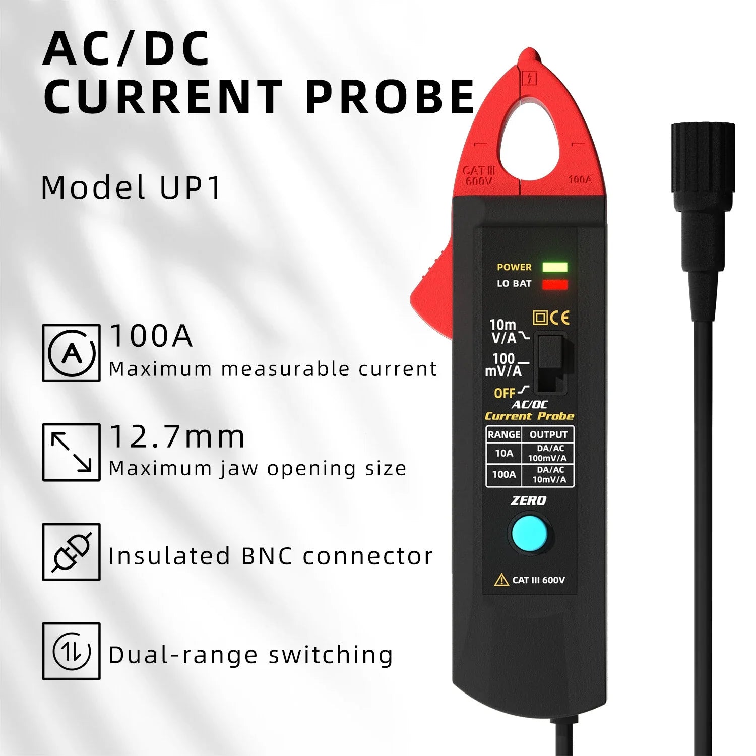 BSIDE UP1 AC/DC Current Probe Clamp for Oscilloscope