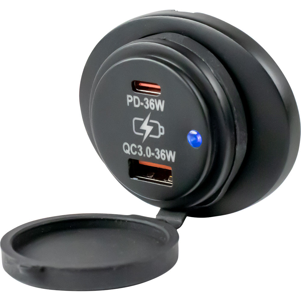 Sea-Dog Oval Surface Mount Usb 3.0 &Amp; Usb-C Power Socket,WBAUVB0CWYXYFWR