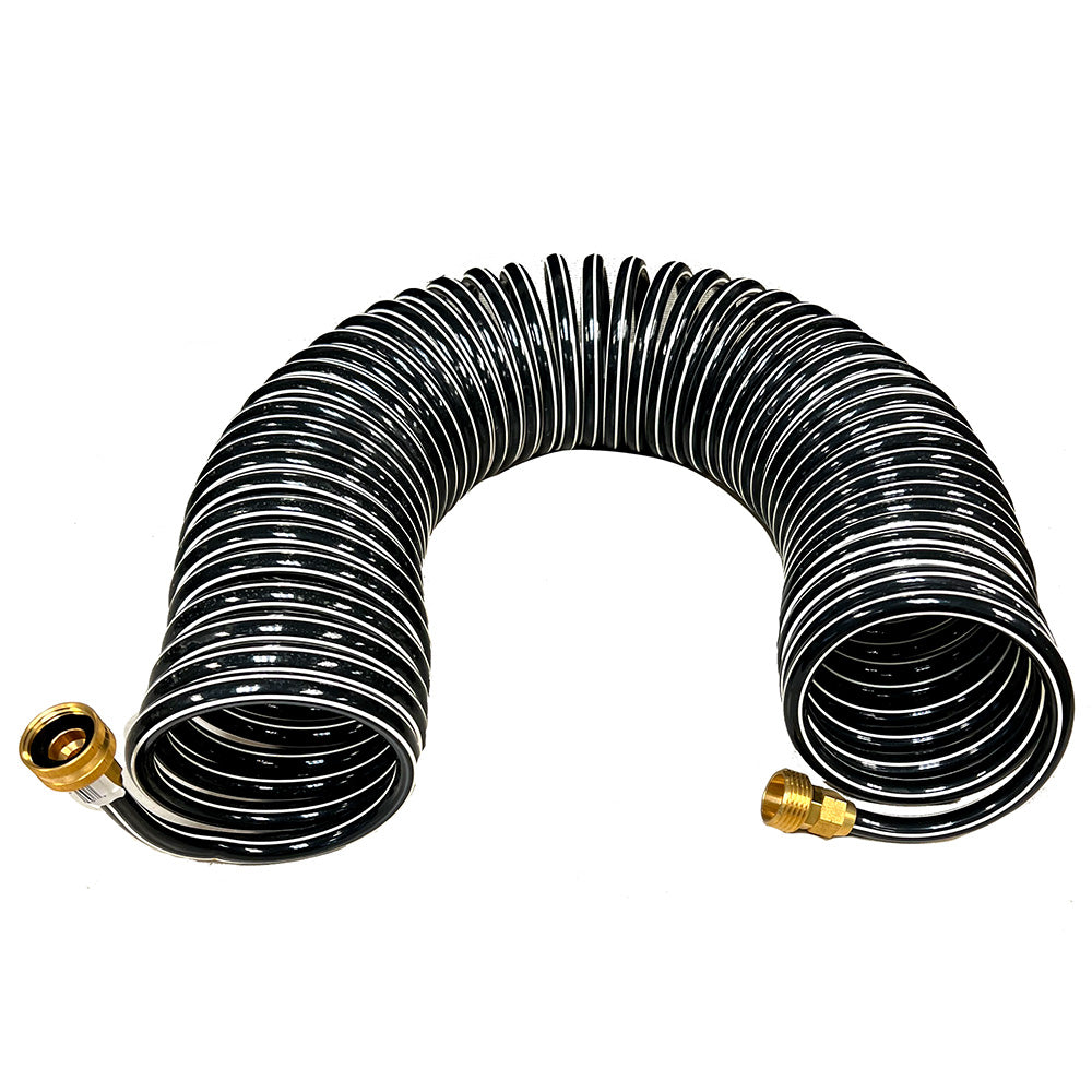 Trident Marine Coiled Wash Down Hose W/Brass Fittings - 50&#39;,WBAUVB0CVZL7Y5B