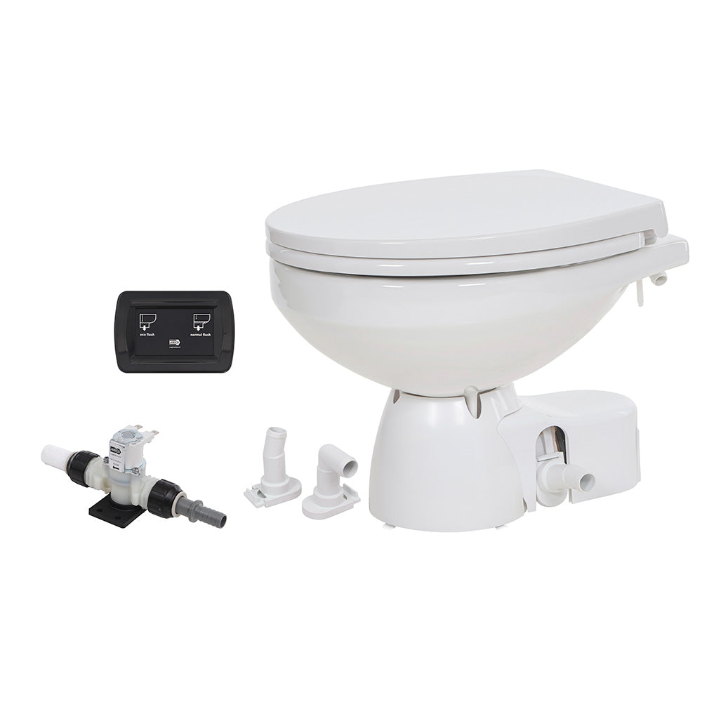 Jabsco Quiet Flush E2 Fresh Water Toilet Regular Bowl - 12V &Ndash; Soft Close Lid,WBHDWB0CWYWGWSY