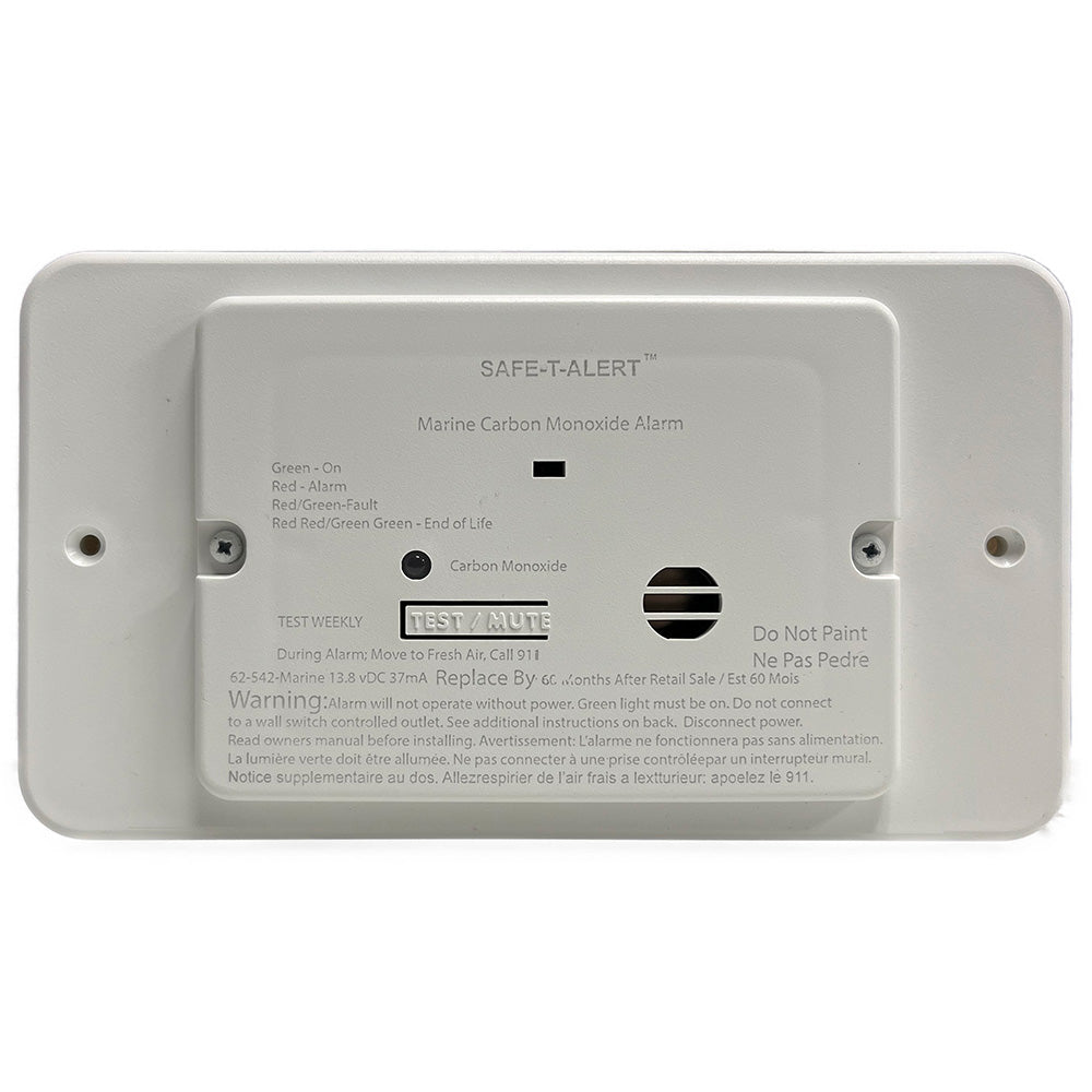 Safe-T-Alert 62 Series Marine Carbon Monoxide - Flush Mount - White - 12V W/Trim Ring,WBAUVB0CWYWS2HR