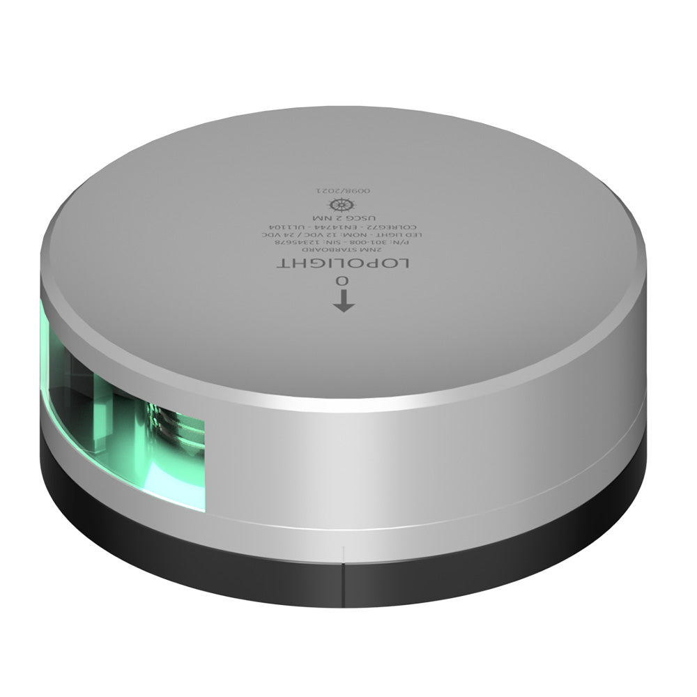 Lopolight Green Starboard Light - 2Nm - Silver Housing W/Fb Base,WBAUVA001346910