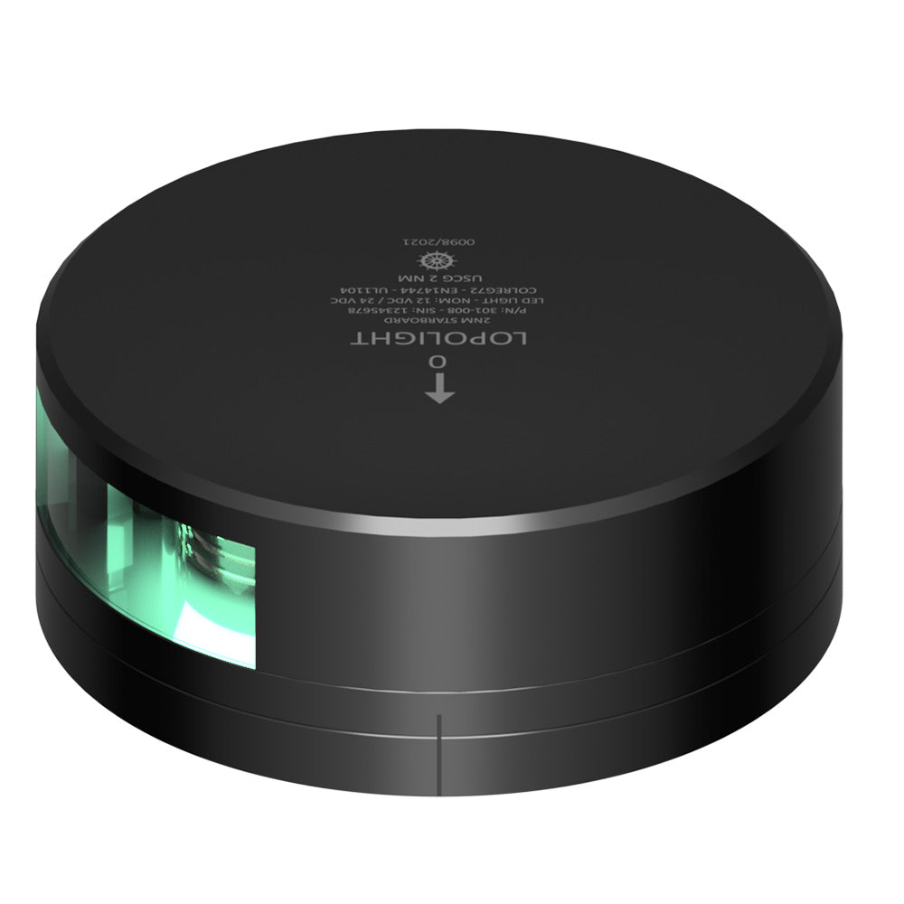 Lopolight Green Starboard Light - 2Nm - Black Housing W/Fb Base,WBAUVA001346911