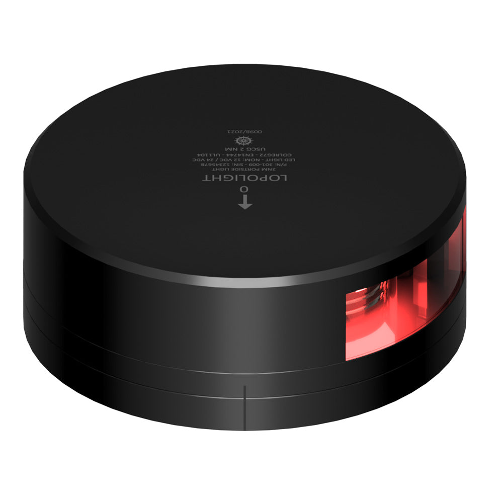 Lopolight Red Port Light - 2Nm - Black Housing W/Fb Base,WBAUVA001346913