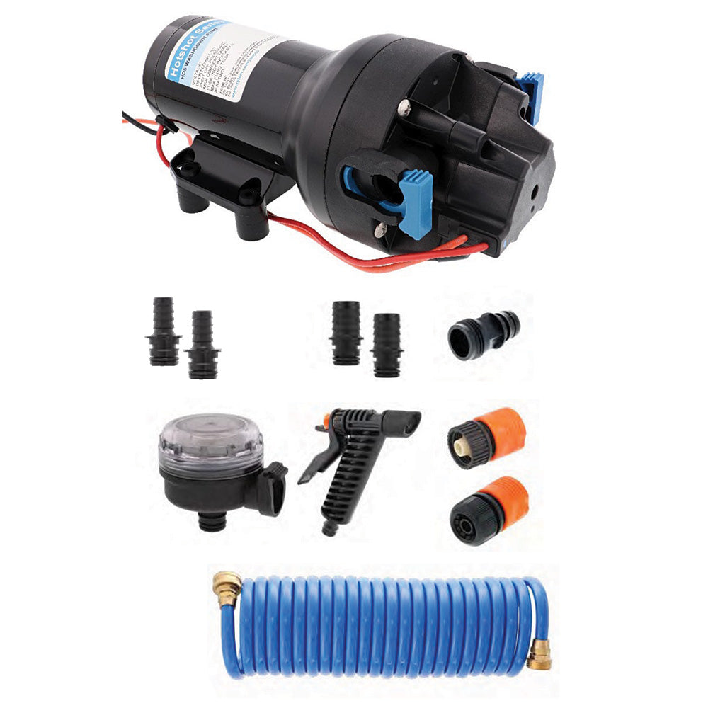 Jabsco Hotshot Hd5 Heavy Duty Washdown Pump Kit W/25' Hosecoil - 12V - 5Gpm - 70Psi,WBHDWB0D79P8FNM