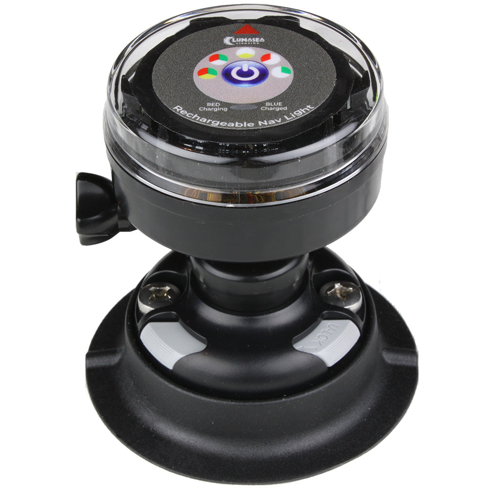 Lunasea Rechargeable Tri-Color Portable Navigation Light W/Railblaza Quikport Mount - Black,WBAUVA001347044