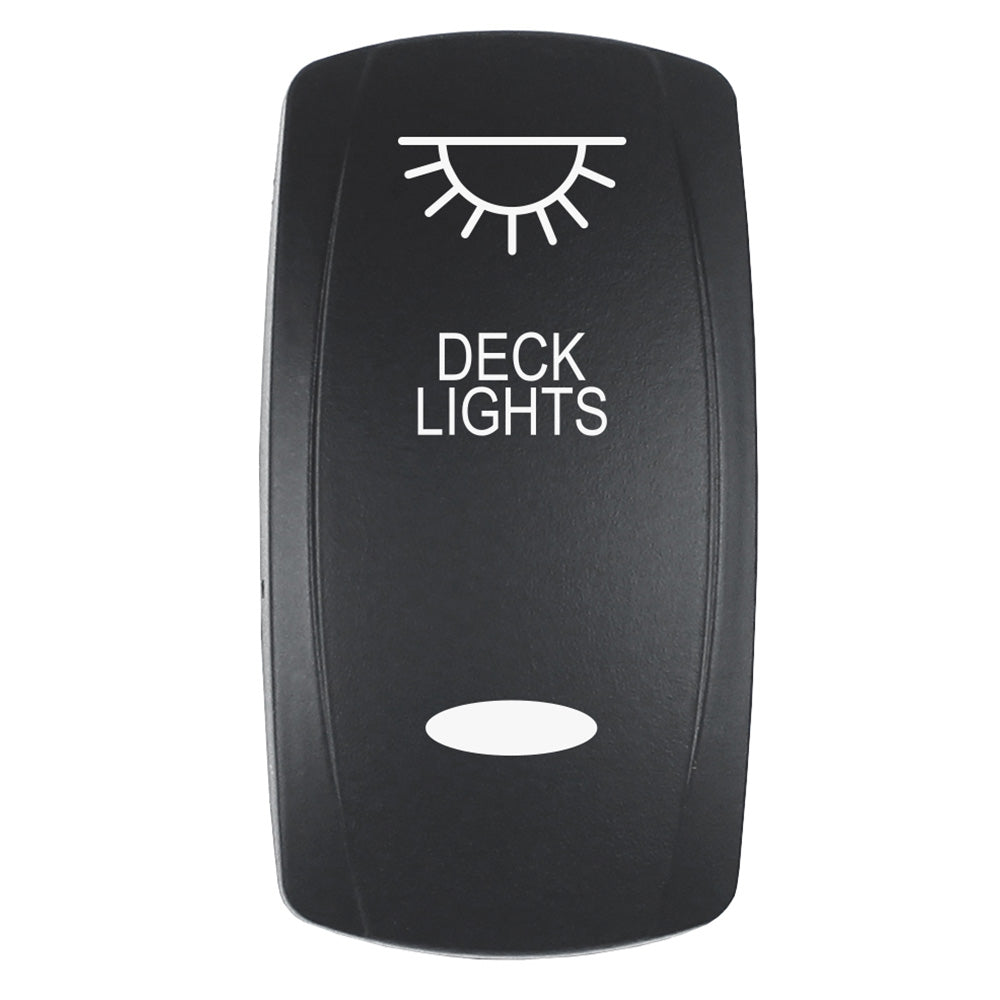 Pacer Actuator - 'Deck Lights' F/V Series Contura Switches - Black - Laser Etched (Top/Bottom Light),WBHDWA001347211