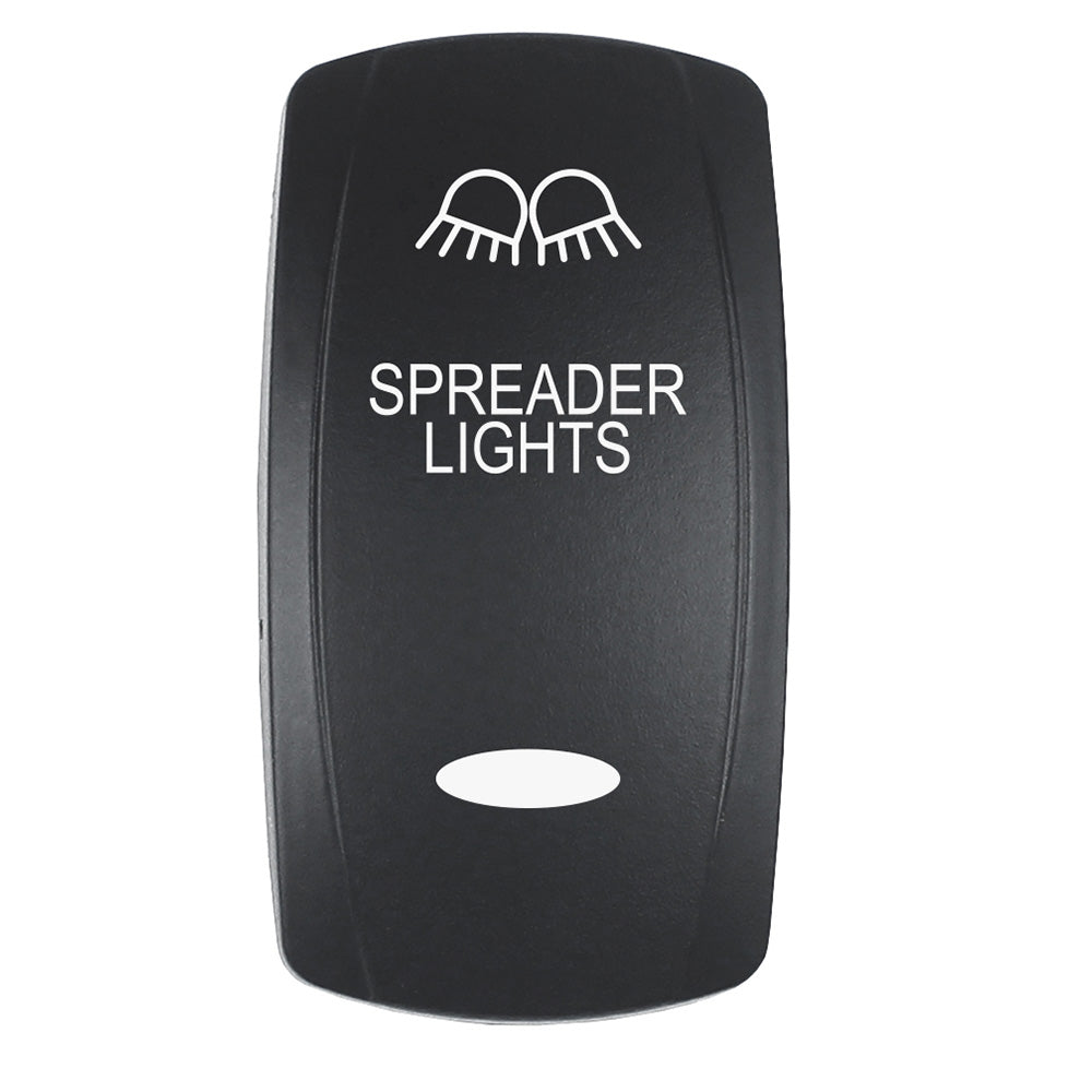Pacer Actuator - 'Spreader Lights' F/V Series Contura Switches - Black - Laser Etched (Top/Bottom Light),WBHDWA001347228