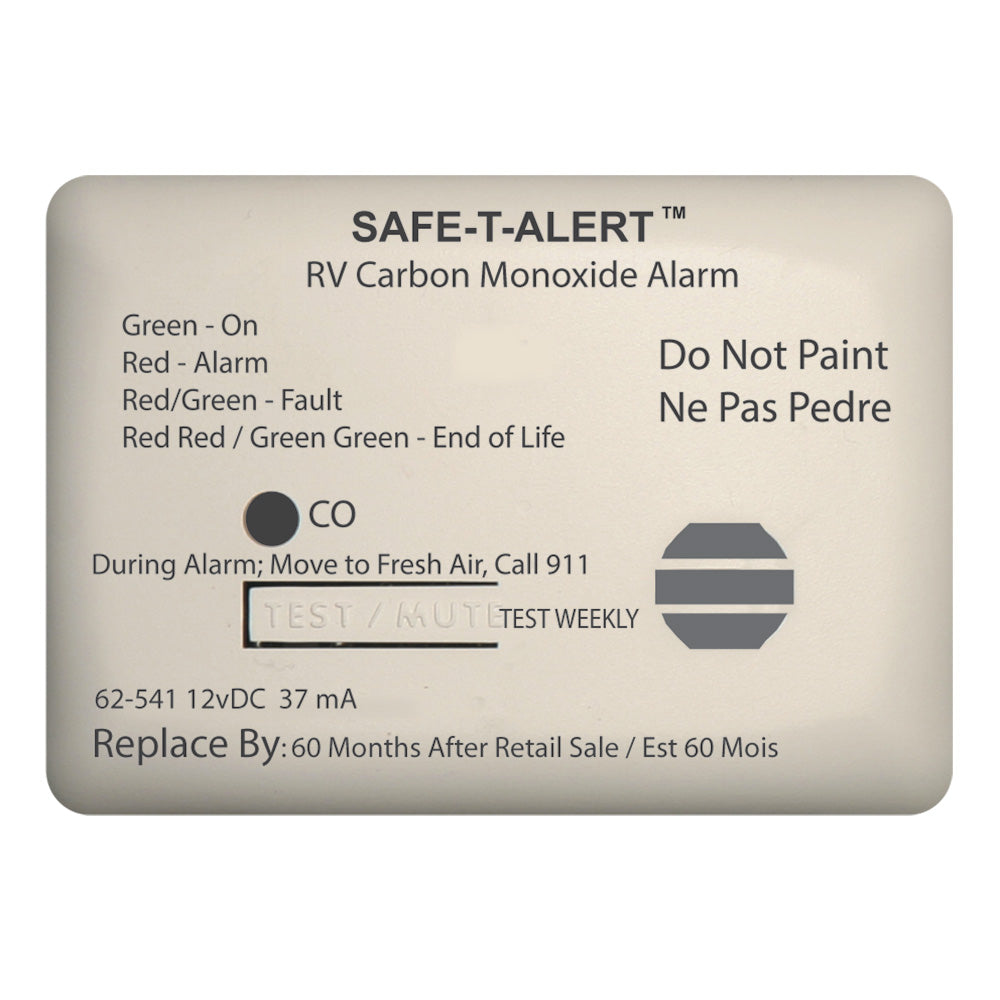 Safe-T-Alert 62 Series Carbon Monoxide Alarm - 12V - Rv Surface Mount - White,WBAUVA001347273