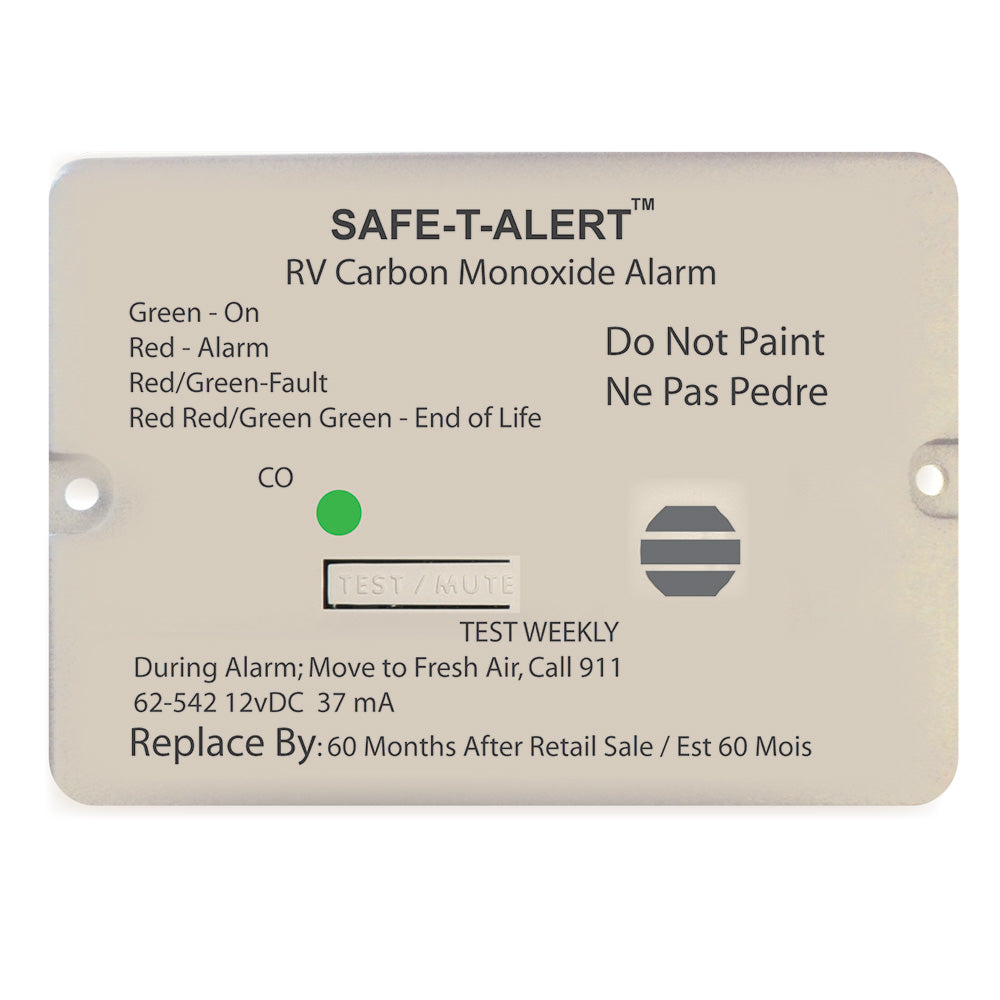 Safe-T-Alert 62 Series Carbon Monoxide Alarm - 12V - Rv Flush Mount - White,WBAUVA001347276