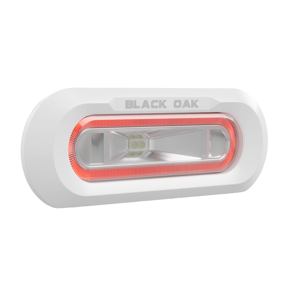 Black Oak Low Pro&Trade; Marine Spreader Light - Flush Mount - White Housing - Red Led,WBAUVB0F8DF9M15