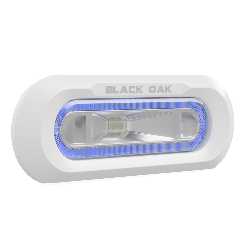 Black Oak Low Pro&Trade; Marine Spreader Light - Flush Mount - White Housing - Blue Led,WBAUVB0F8F2TGY3
