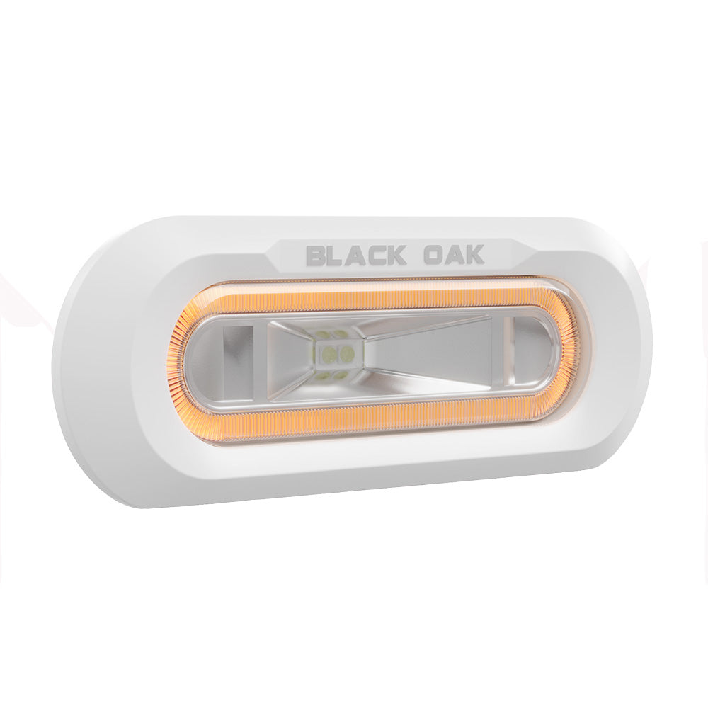 Black Oak Low Pro&Trade; Marine Spreader Light - Flush Mount - White Housing - Amber Led,WBAUVB0F8F59L47