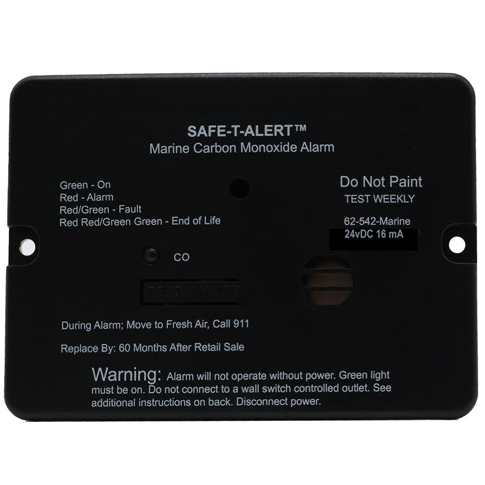 Safe-T-Alert 62 Series Marine Carbon Monoxide Alarm - 24V Flush Mount - Black,WBAUVA001347499