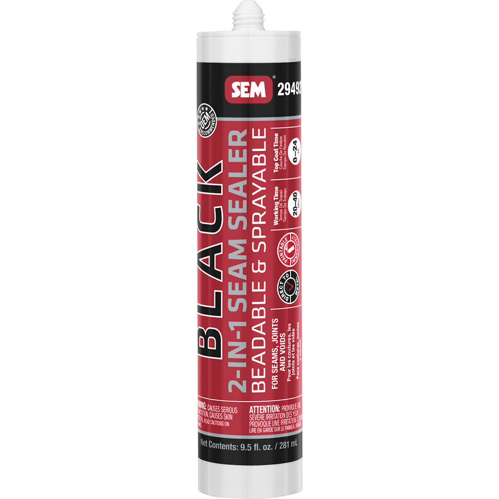 Sem 2-In-1 Seam Sealer - 9.5Oz Tube - Black,WBAUVA001347691