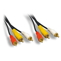 RCA Audio / Video Cable, 3 RCA Male, gold plated connectors, 50 foot