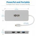 Tripp Lite Usb C Docking Station W/ Usb-A Hub, X2 Hdmi, Pd Charging 1080P @ 60Hz, Portable, Thunderbolt 3 Silver (U442-Dock12-S)