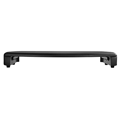 Kantek Desktop Computer Monitor Stand With Keyboard Storage, Mdf Wood Top, Holds Up To 80 Lbs, 23'' X 13.25'' X 3'', Black