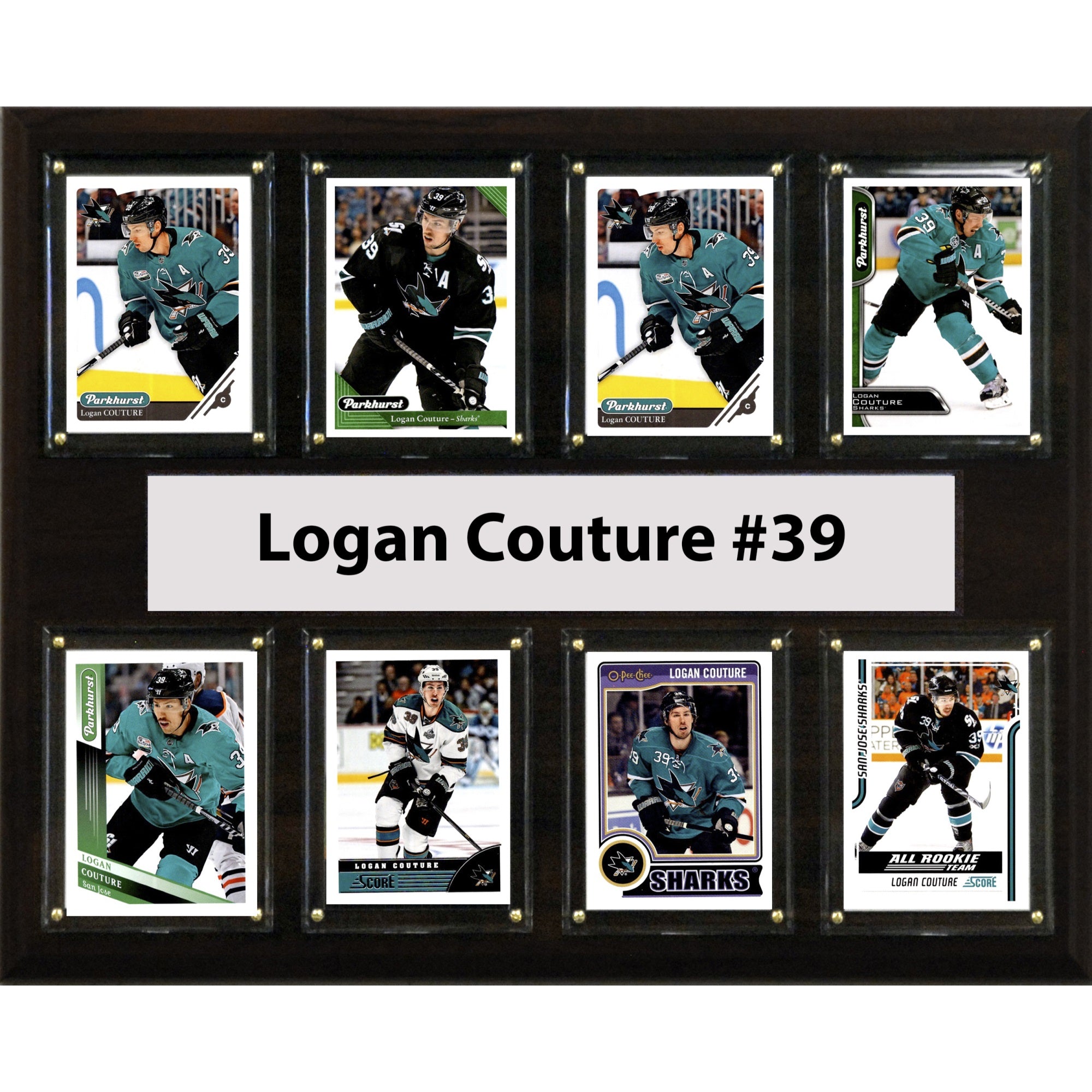 NHL 12 inchx15 inch Logan Couture San Jose Sharks 8 Card Plaque
