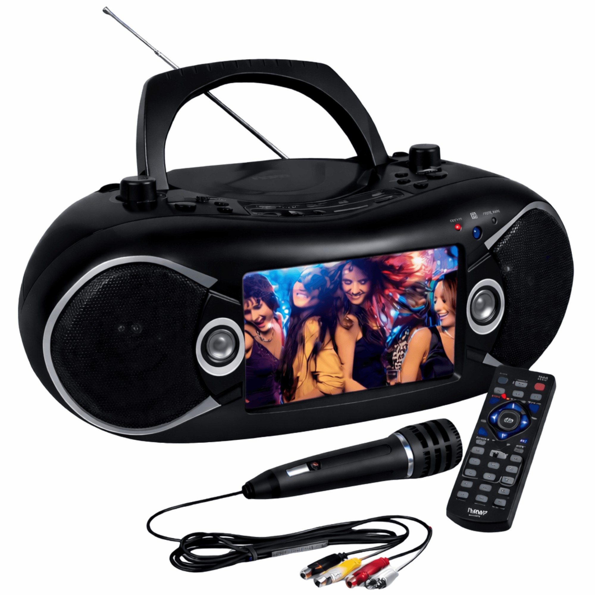 Naxa 7” Bluetooth TV DVD Boombox with Mic Black - Refurbished