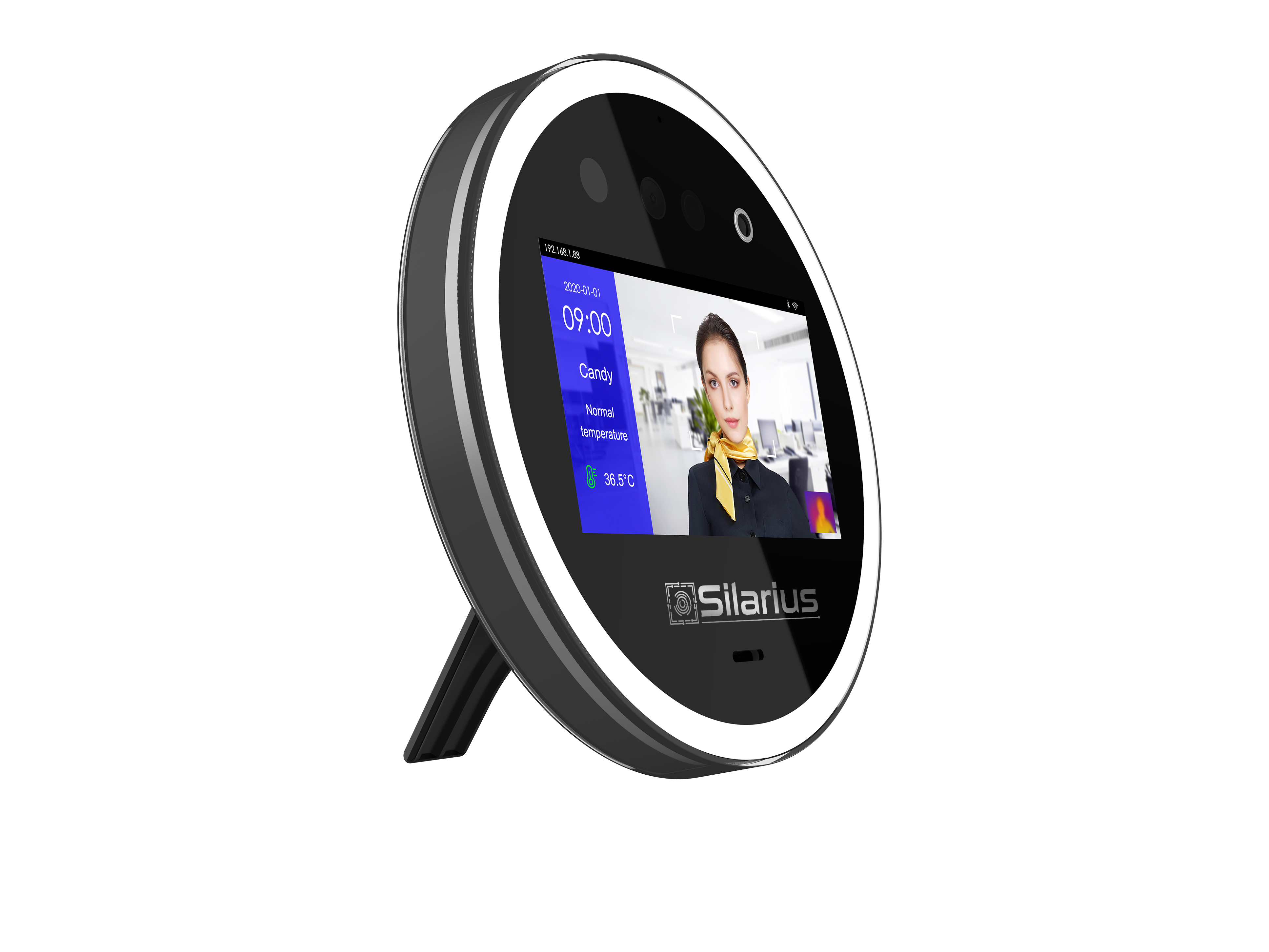 Silarius SIL‐ACCESSTEMP Smart Facial Time Attendance Access Control Terminal with Temperature Measurement , Employee time management Device (NDAA Compliant)
