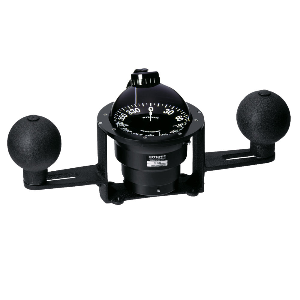 Ritchie Yb-600 Globemaster Steel Boat Compass W/5&Deg; Card - 12V - Yoke Mounted - Black,WBEEAA001341553