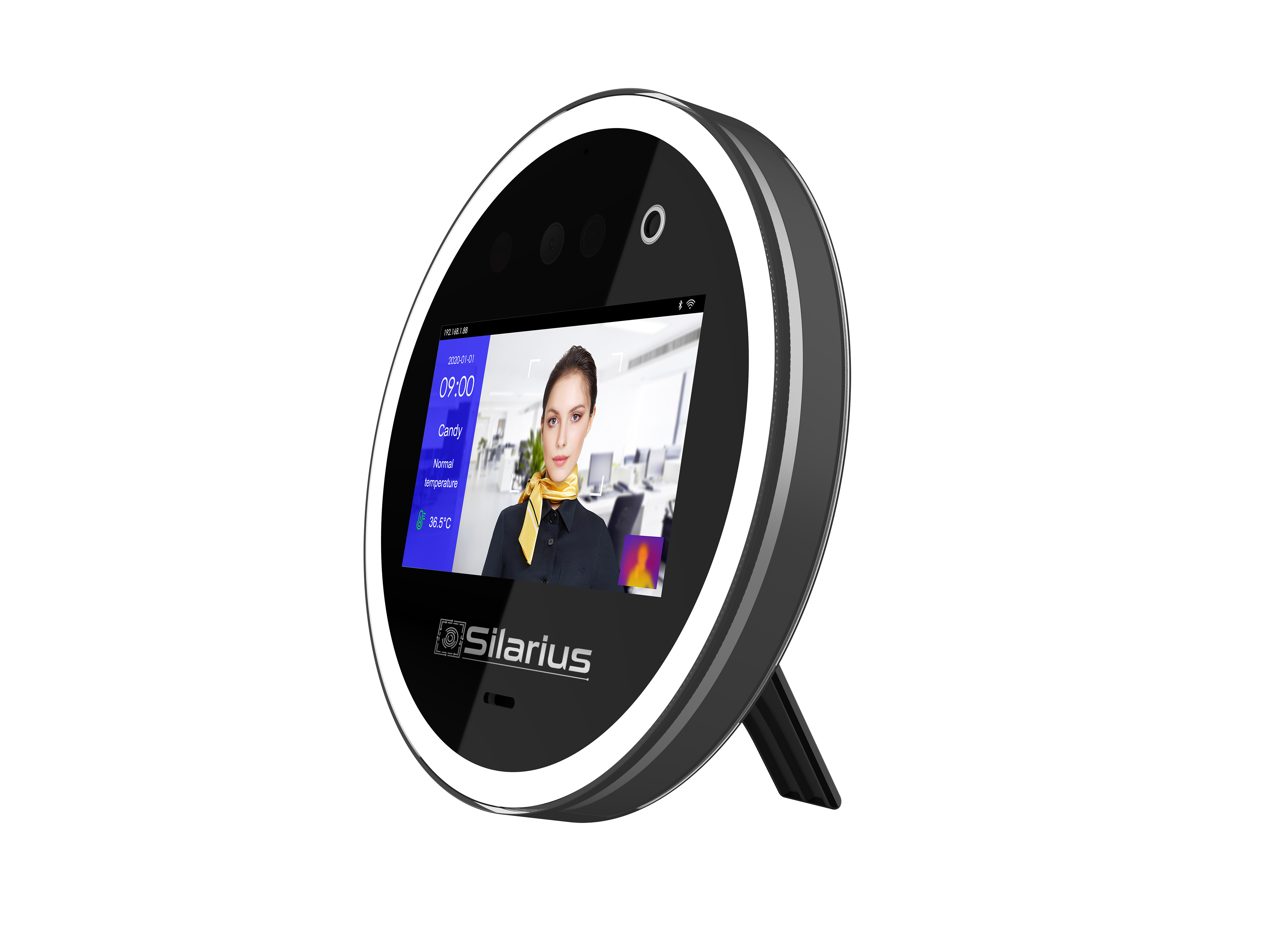 Silarius SIL‐ACCESSTEMP Smart Facial Time Attendance Access Control Terminal with Temperature Measurement , Employee time management Device (NDAA Compliant)