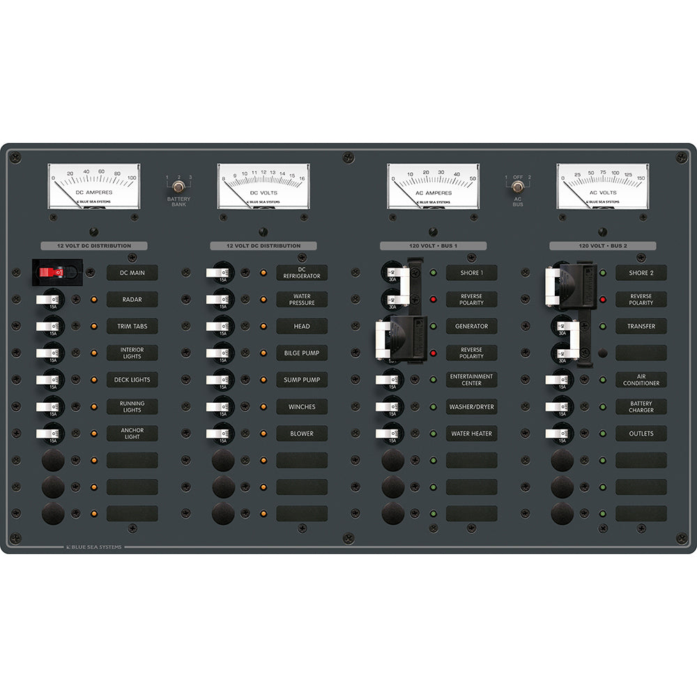 Blue Sea 8086 Ac 3 Sources +12 Positions/Dc Main +19 Position Toggle Circuit Breaker Panel - White Switches,WBAUVA001341633