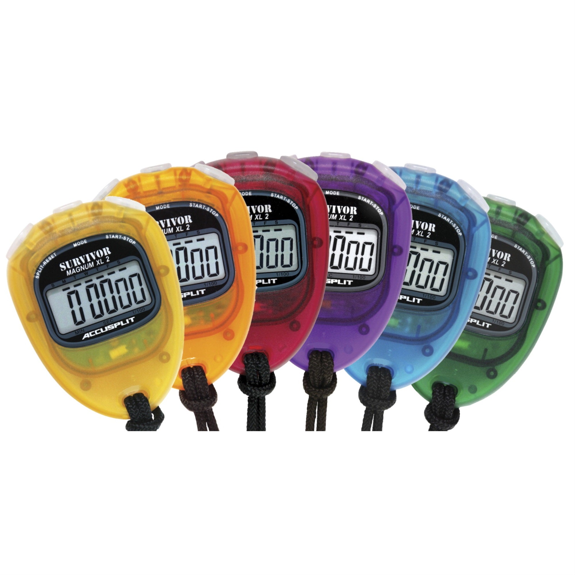 Accusplit Survivor 2 Series Stopwatch Set Of 6 Translucent Colors