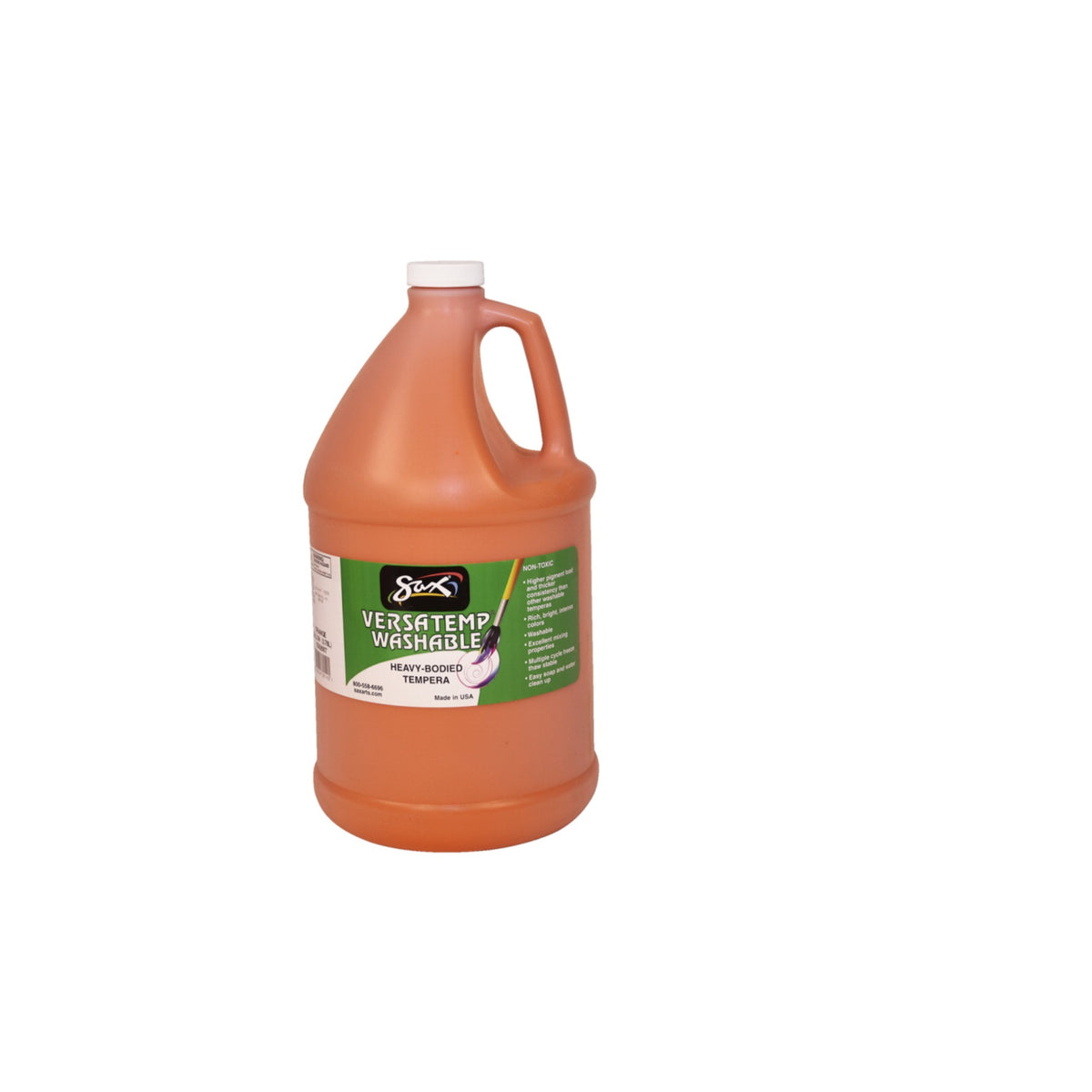 Sax Washable Versatemp Heavy Bodied Tempera Paint, Orange, Gallon