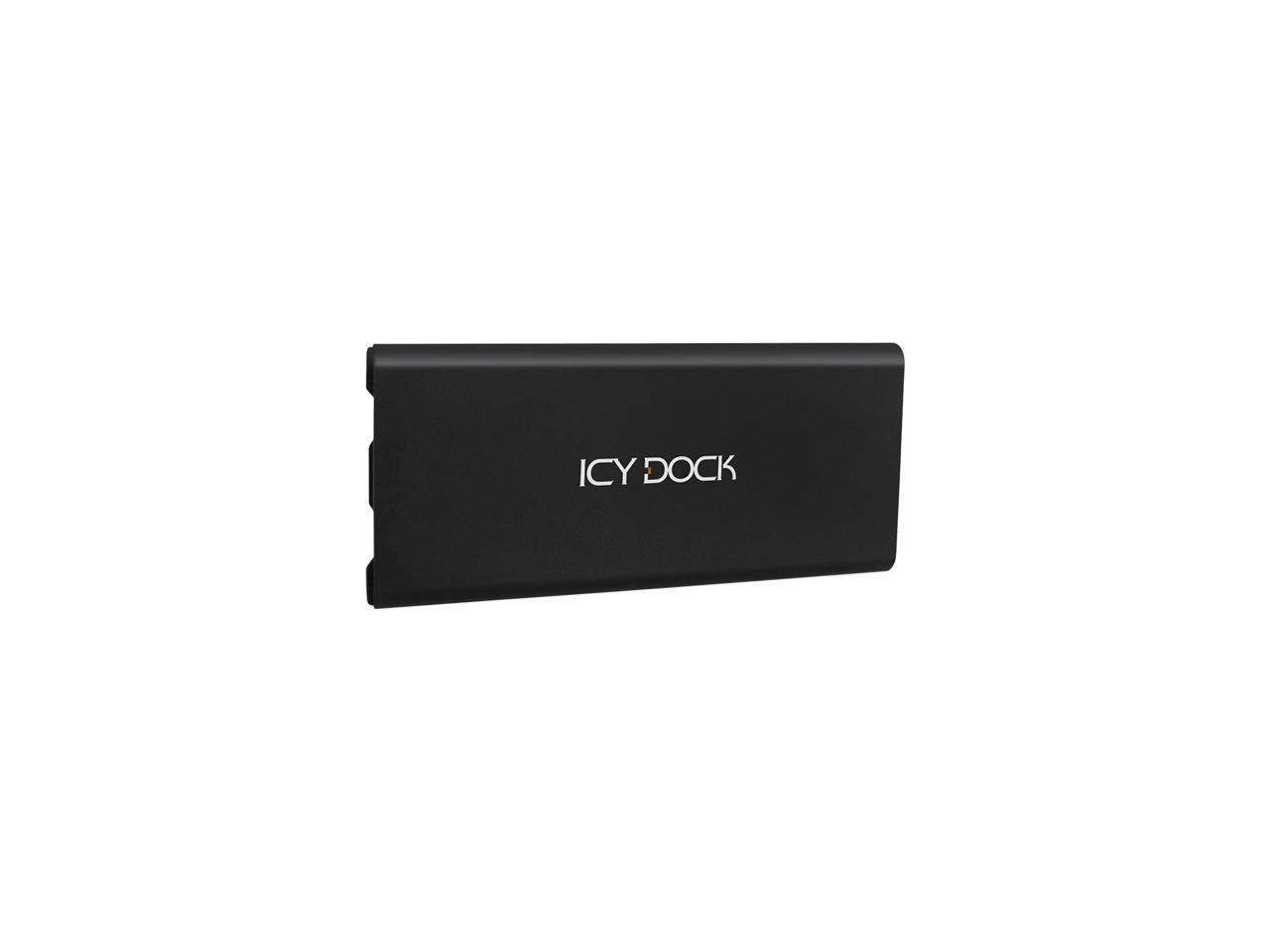 ICY DOCK M.2 NVMe SSD Enclosure Adapter USB 3.2 Gen 2 10Gbps Tool-less Aluminum Black for All M.2 NVMe Lengths MB861U31-1M2B