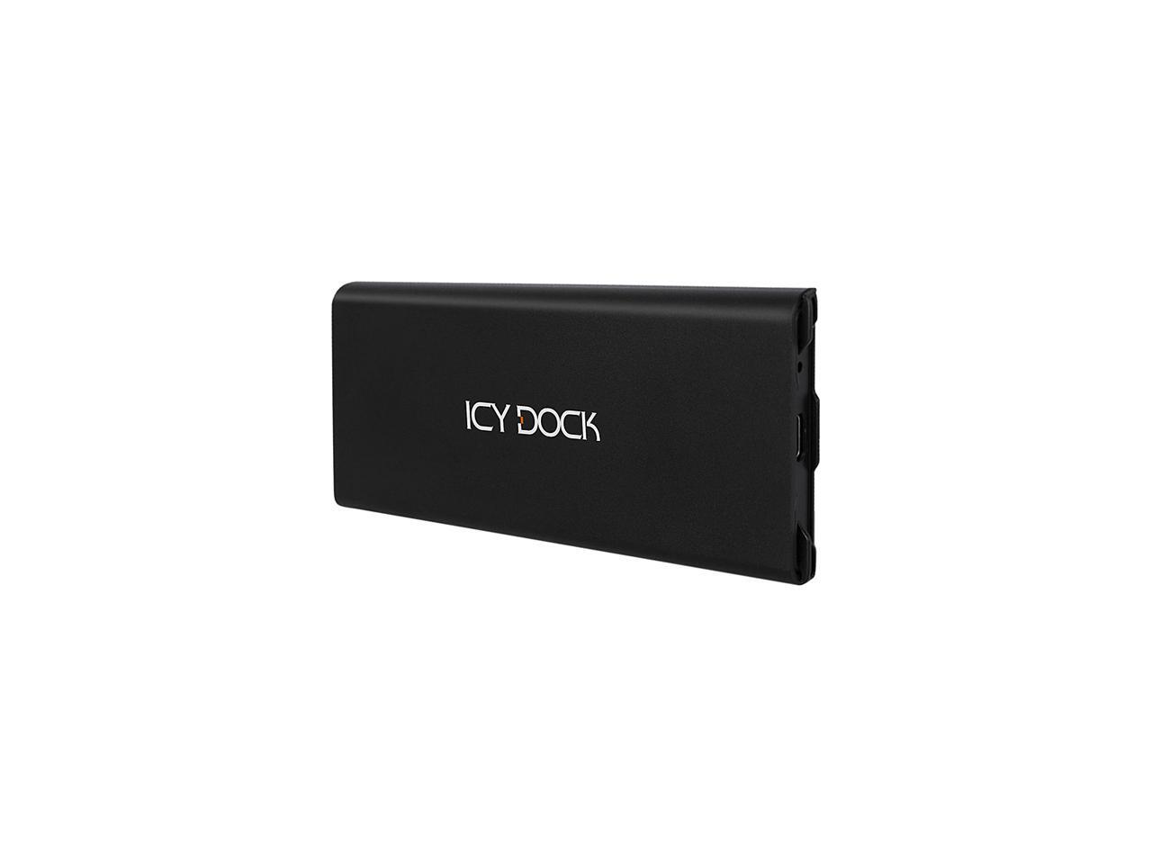 ICY DOCK M.2 NVMe SSD Enclosure Adapter USB 3.2 Gen 2 10Gbps Tool-less Aluminum Black for All M.2 NVMe Lengths MB861U31-1M2B
