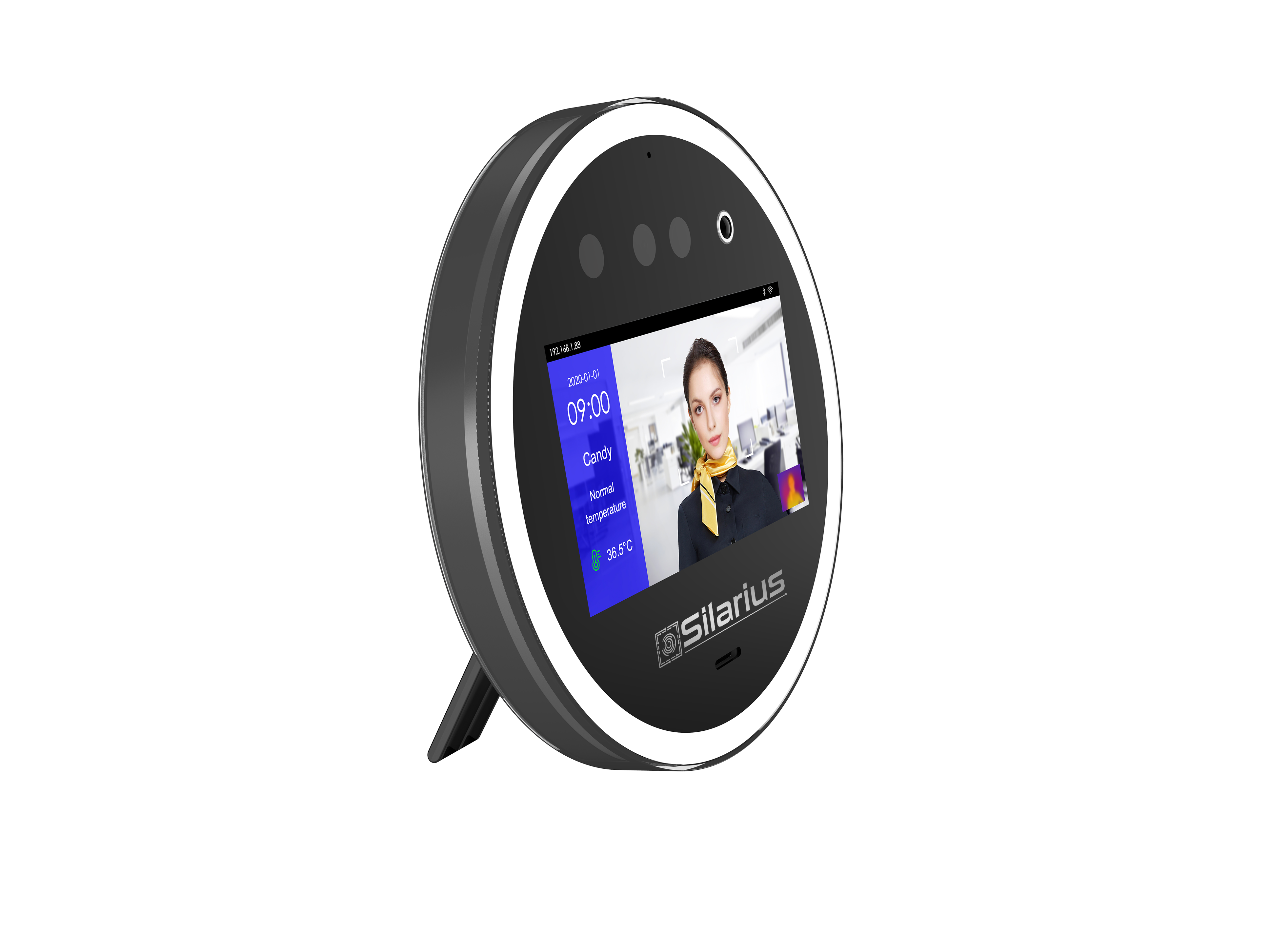 Silarius SIL‐ACCESSTEMP Smart Facial Time Attendance Access Control Terminal with Temperature Measurement , Employee time management Device (NDAA Compliant)